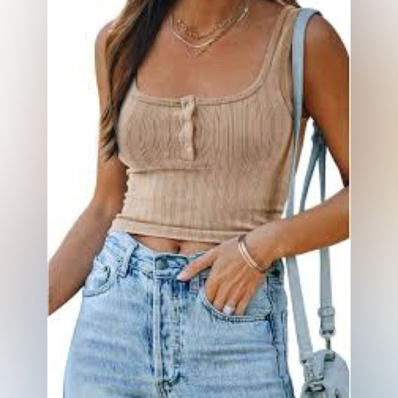 Urban Outfitters Tops - Urban Outfitters  Out From Under Brielle Flirty Henley Tan Tank Top